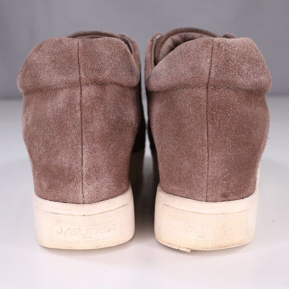 J Slides NYC Shoes Womens 6.5 Platform Sneakers Brown Suede Leather Slip Ons - Picture 8 of 13